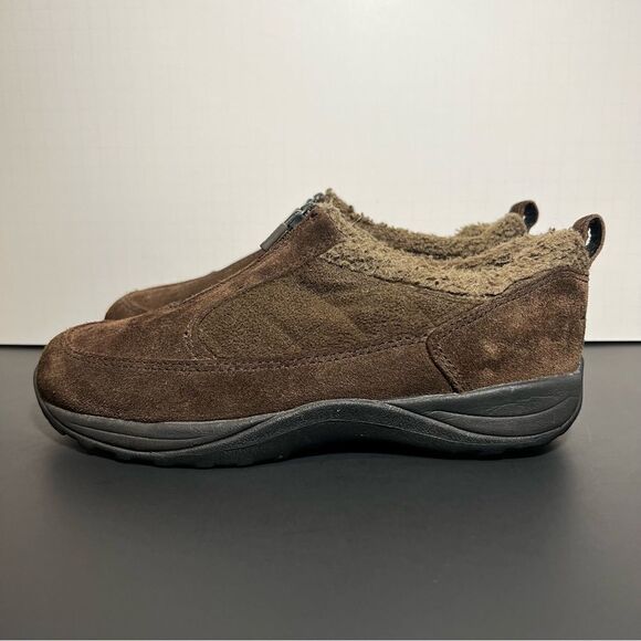 Womens L.L. BEAN Suede Zip Up Fur Trim Shoes / Size 7 Medium - Picture 4 of 9